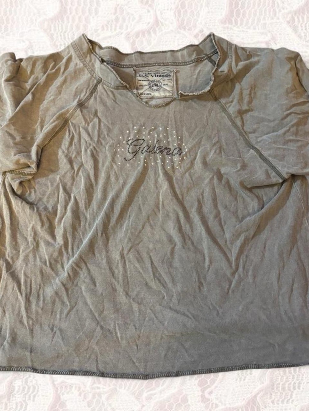 Gilded Embellished Grey Women’s Top